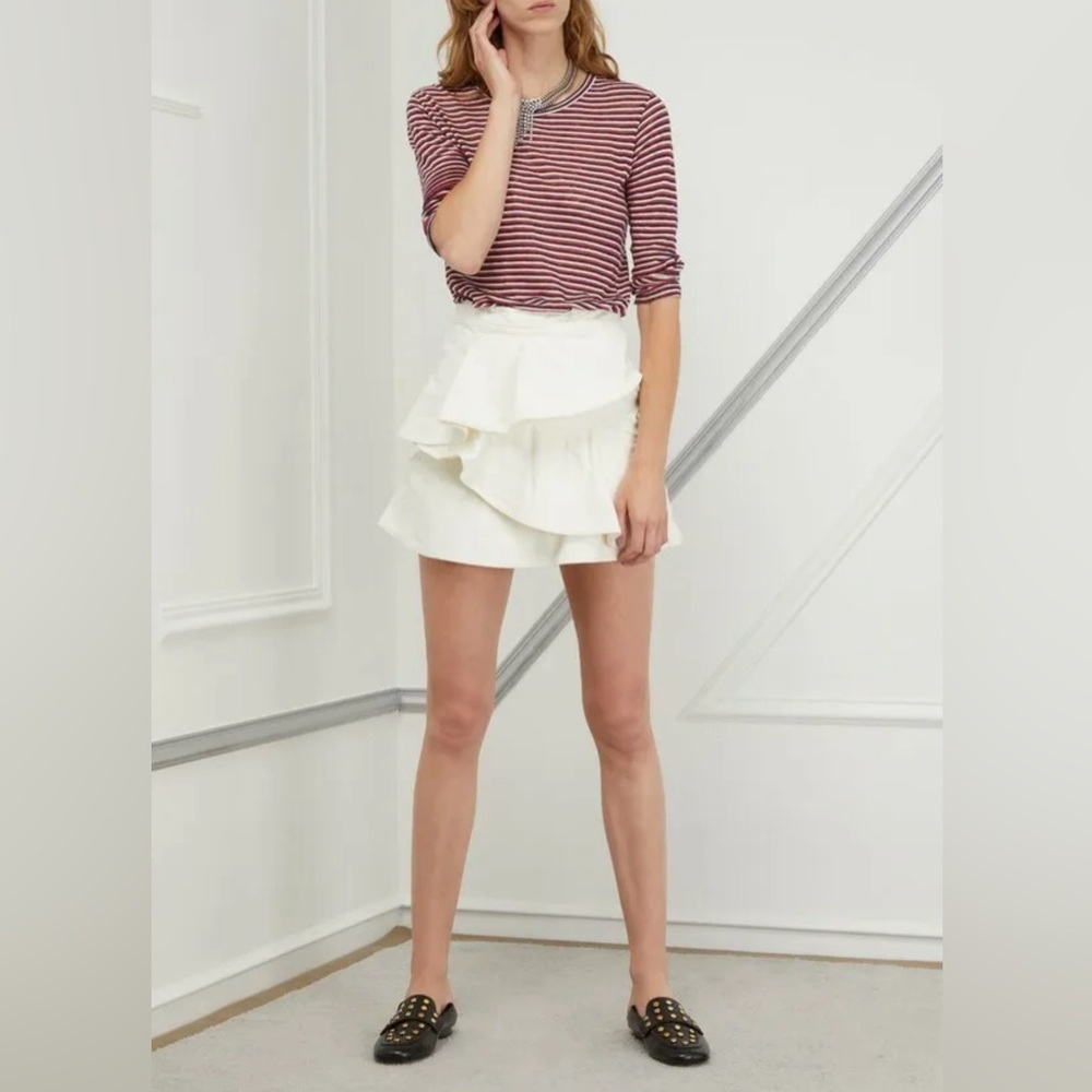 Isabel marant white denim coati skirt 34